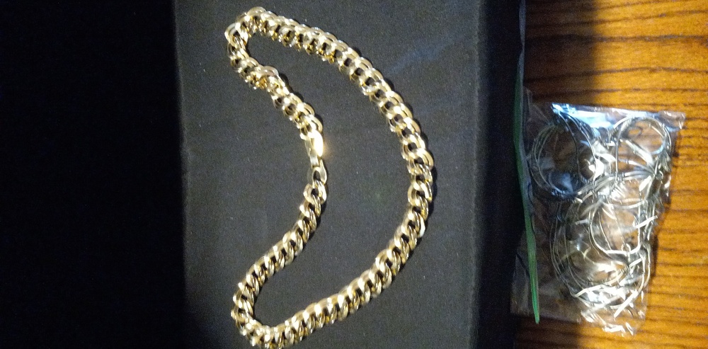 Gold Tone Double Link Curb Chain Collar Necklace